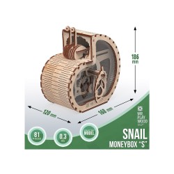 Pokladnička Slimák - 3D puzzle - mechanický model