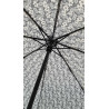 Dámsky skladací dáždnik - kvietky - čierno-biely