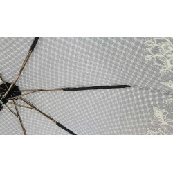 Dámsky skladací dáždnik - ornament - čierno-biely