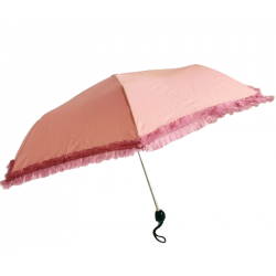 Dámsky skladací dáždnik volánikový staroružový