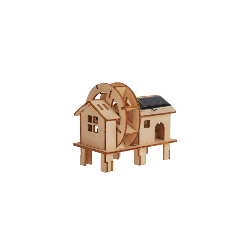 Drevený 3D model -Vodný mlyn - na solárny pohon