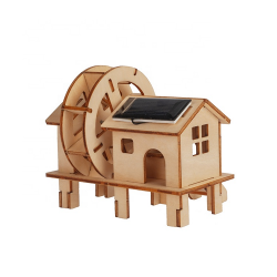 Drevený 3D model -Vodný mlyn - na solárny pohon
